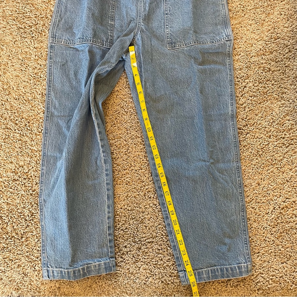 Madewell Denim Zip Smock-Waist Jumpsuit in Baisley Wash Size Large - Picture 10 of 15